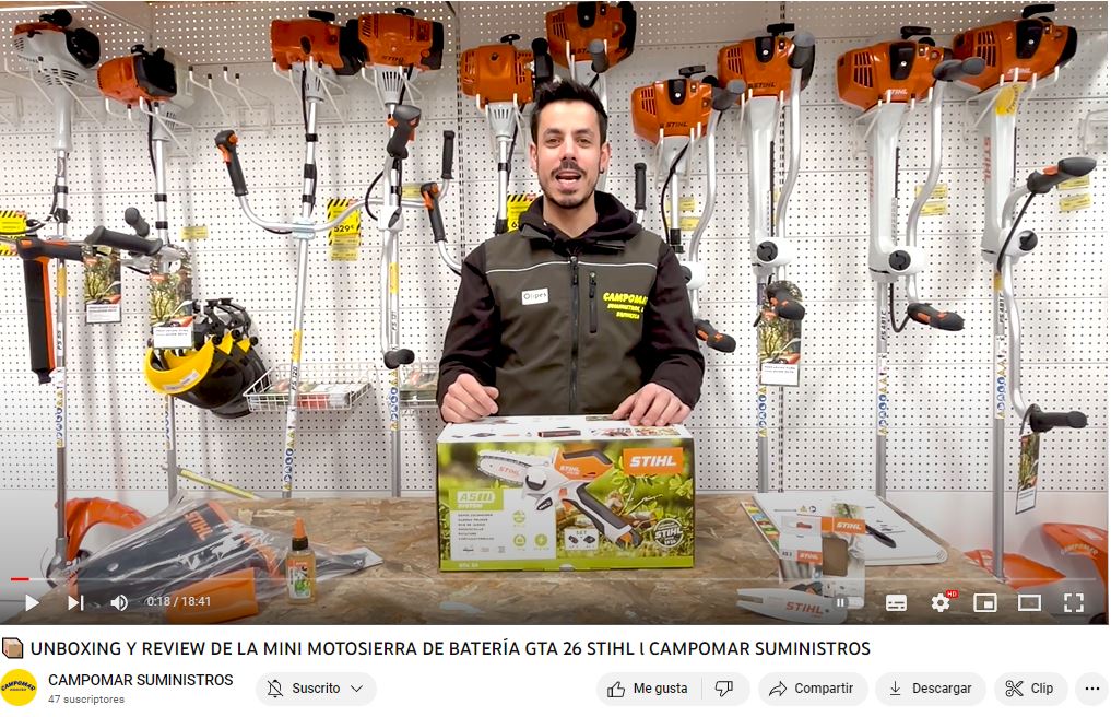 MOTOSIERRA STIHL GTA 26 MINI SIERRA A BATERIA